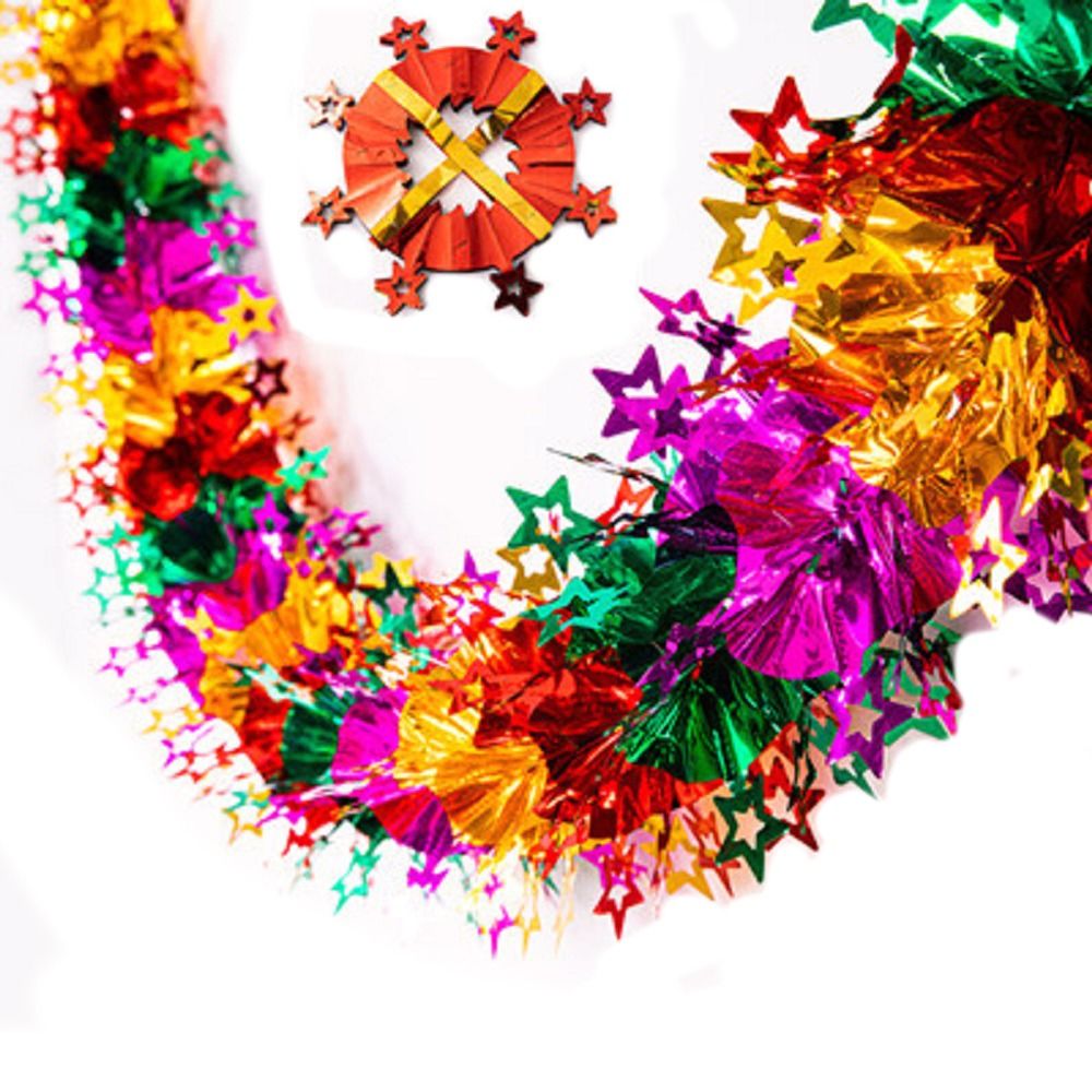 Tinsel Garland Decoration - 3D Weihnachts-Foliengirlanden DIY Twist-Girlande Weihnachtsbaum-Dekorationen Bunte