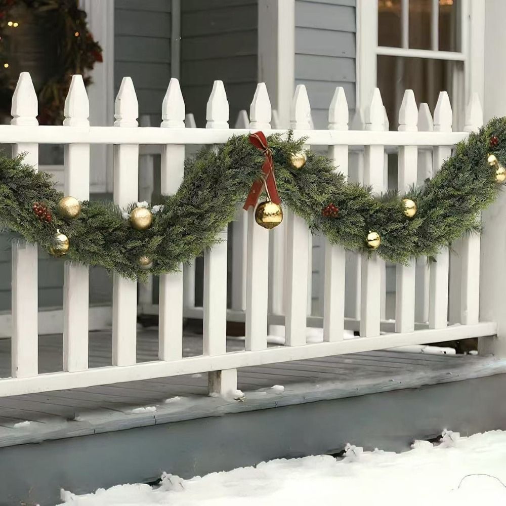 Christmas Wreath Fake - 1,8/2,7 m künstliche Norfolk-Kieferngirlanden, Wandbehang, grüne