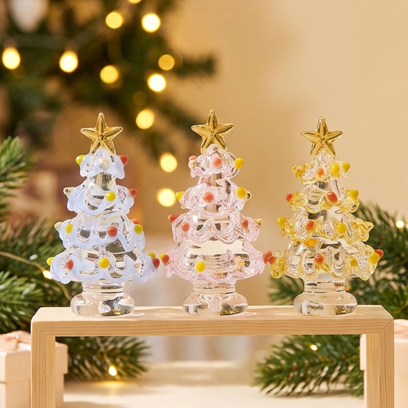 Star Tree Topper - Feiertags-Tischdekoration, Miniatur-Weihnachtsbaumfigur aus Glas mit erhabener