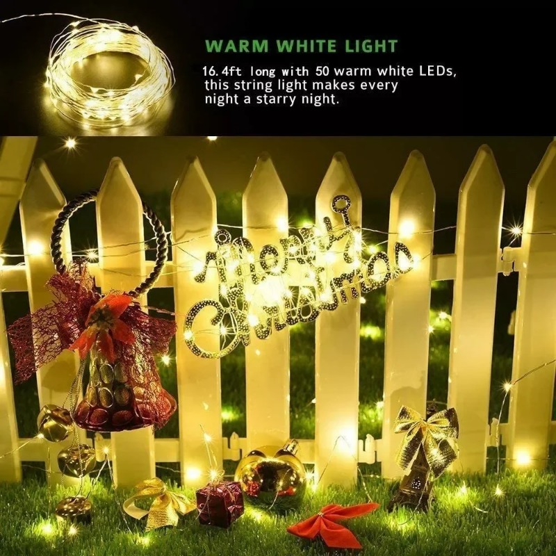 Led Fairy String Lights - 1 Stück Outdoor Solar-Lichterkette LED Feenlichterkette