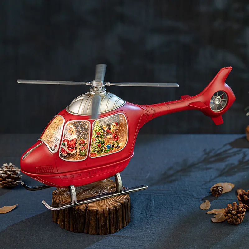 Snow Globe Musical - Rotierende Helikopter-Spieluhr Kristall-Schneekugel Feiertagsdekoration Geschenk für