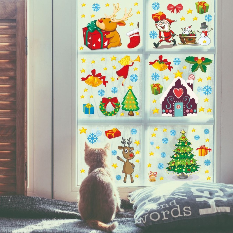 Snowflake Window Decal - 4 Stück PVC Weihnachten Schneeflocke Fensteraufkleber