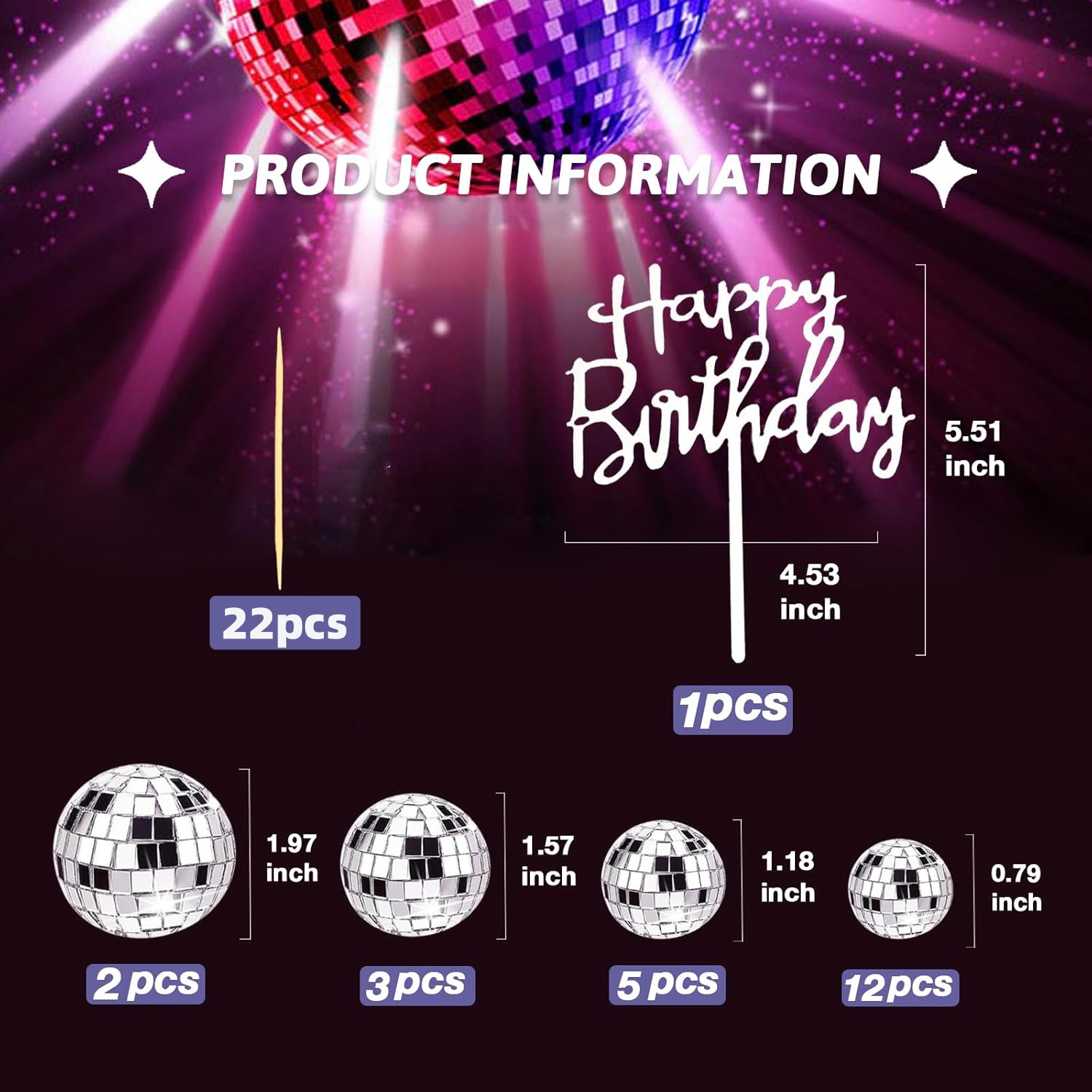 23 Stück Disco Ball Kuchen Dek – Star Tree Topper Bewertung und Preis