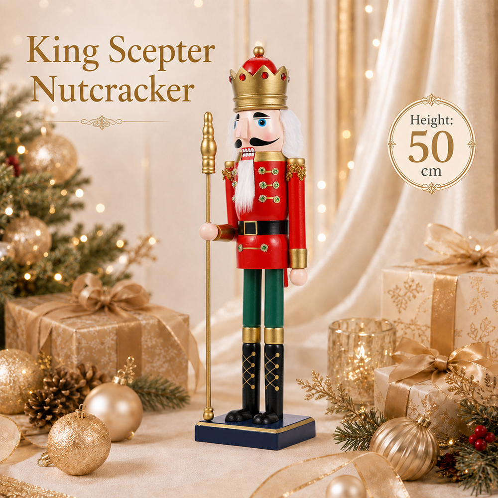 50CM Holz-Nussknacker-Scepter- – Nutcracker Figurine Bewertung und Preis