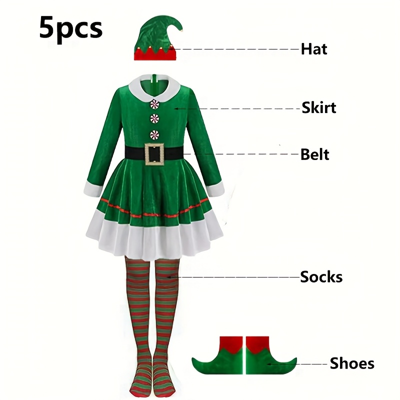 5-teiliges Weihnachts-Elfen-Ko – Elf Costume Christmas Bewertung und Preis